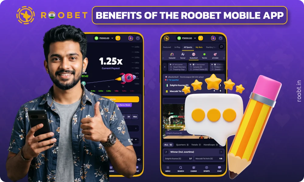The Roobet mobile app is free and offers many benefits