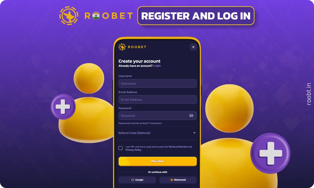 Players from India can easily sign up on the Roobet app