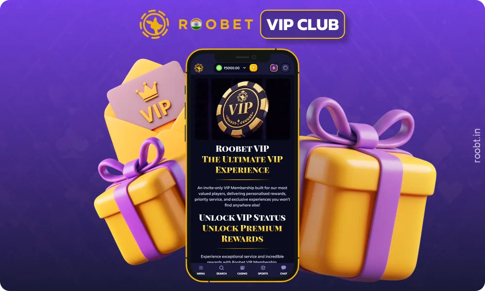 The Roobet app features a VIP club with bonuses