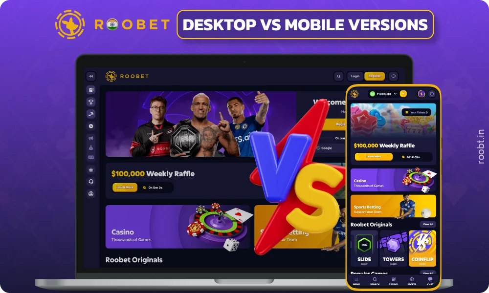 Roobet is equally accessible on computers and mobile devices