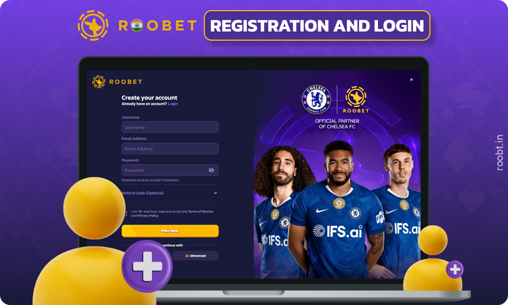 Registration on Roobet India is available via email and social media