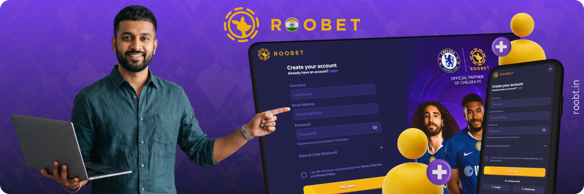 Roobet offers Indian players a quick sign-up process
